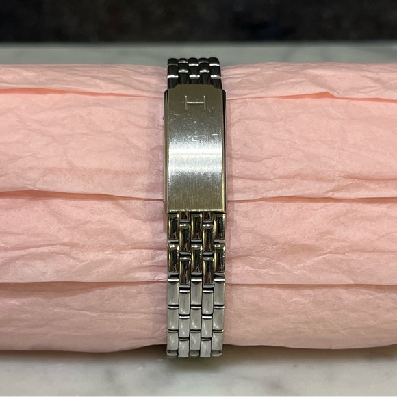 H by Halston stainless steel link watch. Works. - Picture 4 of 9